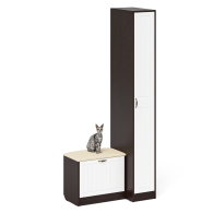 Прихожие, Пенал П-6-500 с обувницей с мягким сиденьем фрезеровка прованс