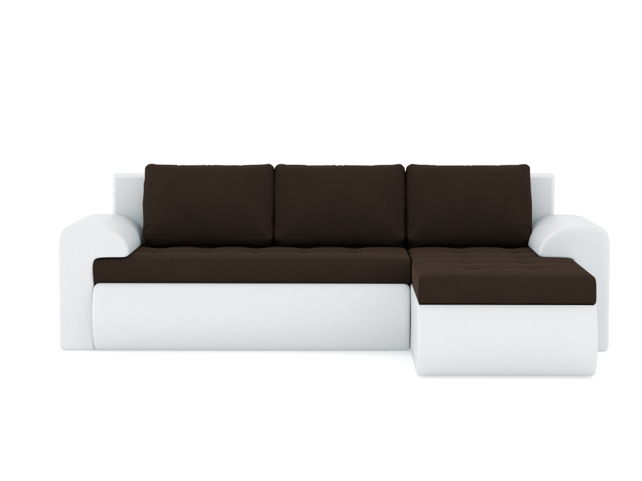 Диваны угловые в гостиную, Диван-кровать угловой Кормак с подлокотниками, велюр+кож.зам.