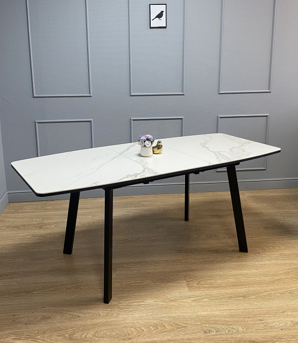 Обеденные столы, Стол Kenner AA1400 раздвежной, керамика, опоры черные