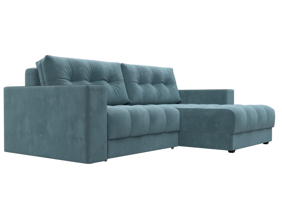 Дизайнерские диваны для гостиной, Диван угловой с декором Лига-049 НПБ, велюр SEVEN