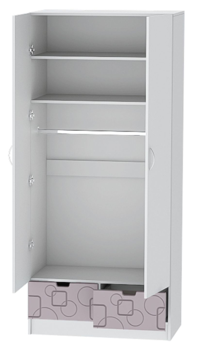 Прямые, Шкаф 2х створчатый Бриз Квадрат