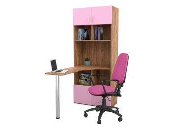 Письменный стол-стеллаж, дуб крафт табачный