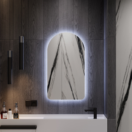Зеркало с холодной подсветкой GENGLASS ARKELO NF LED S, с проводом 50х90 см