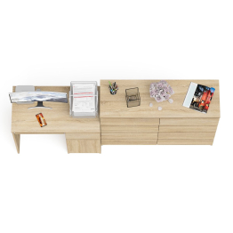 Комод 8-мь ящиков Мори МК1200 и правый компьютерный стол Мори МС-1