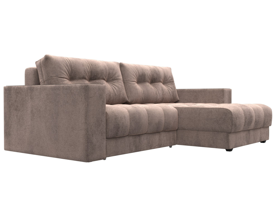 Диваны угловые в гостиную, Диван угловой с декором Лига-049 НПБ, велюр TOWER