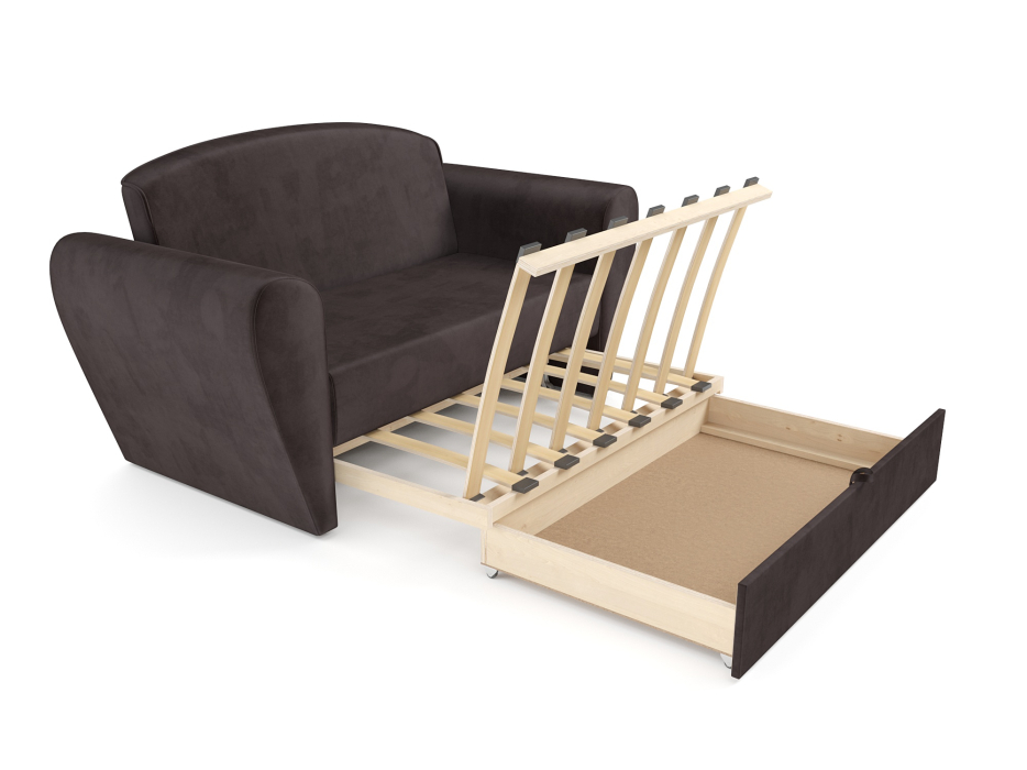 Диваны с ящиком для белья, Диван прямой выкатной Квартет (Бархат)