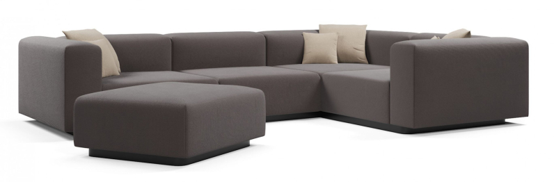 Диван угловой модульный нераскладной Наполи 3, велюр