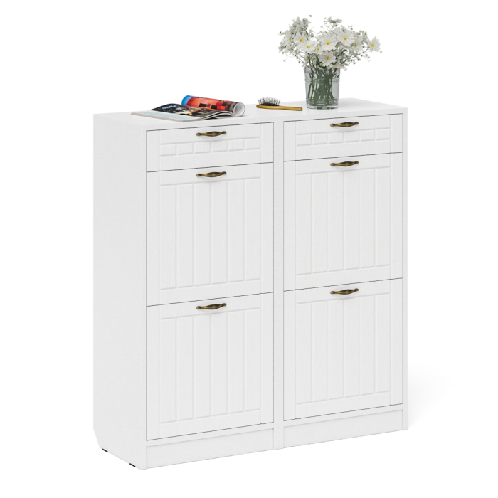 Прихожие, Две тумбы для обуви 2 секции с выдвижным ящиком МДФ фрезеровка прованс