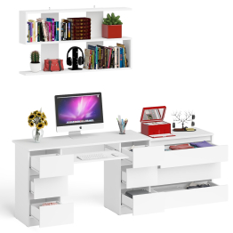 Комод Мори три ящика МК-800 и стол компьютерный Мори МС-2 с полкой 1200