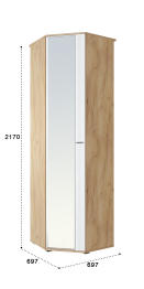 Шкаф угловой Эмилия ЭЛ-14К с зеркалом