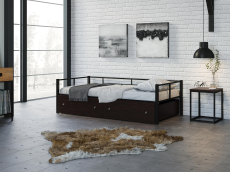 Кровати одноярусные, Односпальная кровать Арга ящики венге