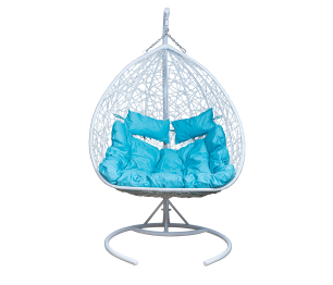 Подвесное кресло Leset Гаити, каркас Белый, подушка Бирюза яркая