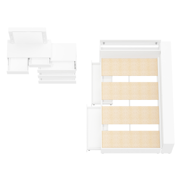 Спальные гарнитуры, Туалетный столик для спальни с подсветкой 110 и Ксения кровать 1200 с ящиками и прикроватный блок