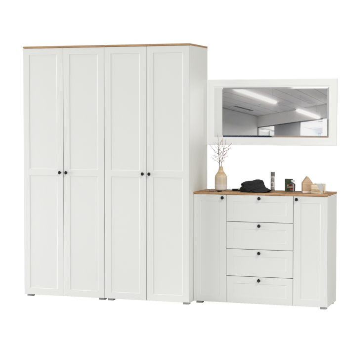 Прихожие, Два платяных шкафа Остин и комод с зеркалом