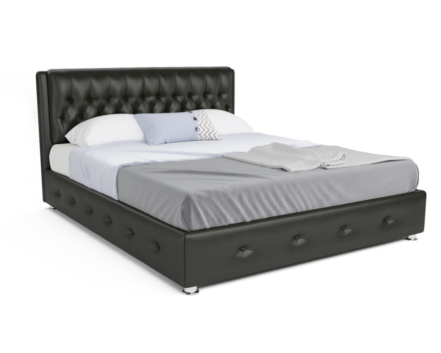 Кровати с мягким изголовьем, Кровать Граф 140 см (Экокожа)