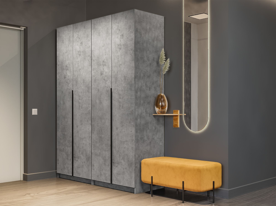 Шкафы распашные, Распашной шкаф Локер 800+800 (Гармошка) с ящиками и полками справа