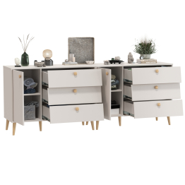 Два комода на ножках с дверкой и тремя ящиками Афина