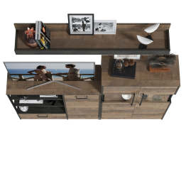 Комод с витриной с подсветкой и комод с дверкой и ящиком Трувор