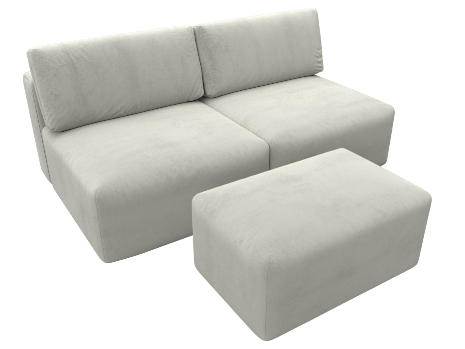 Диваны еврокнижки, Диван прямой модульный с пуфом Лига-060 НПБ, велюр TOWER