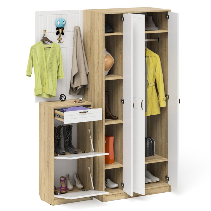 Прихожие, Мебель в прихожую П-6 компоновка № 50 фрезеровка прованс