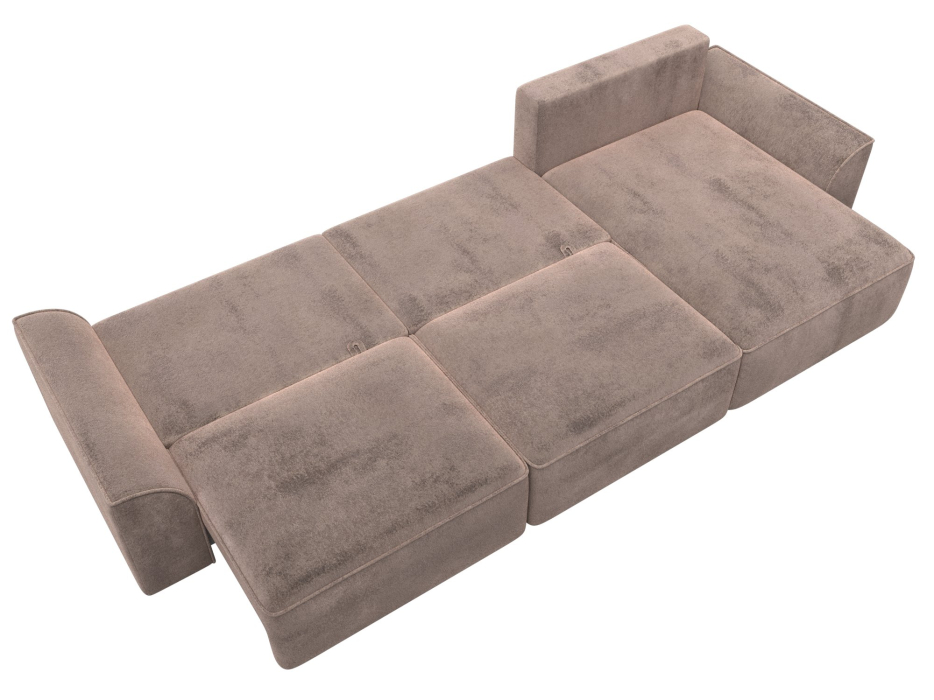 Диваны угловые в гостиную, Диван угловой Лига-048 НПБ лонг, велюр TOWER