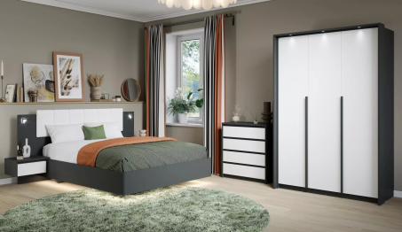 Кровать Мишель 160 МИ, с подъемным механизмом, антрацит