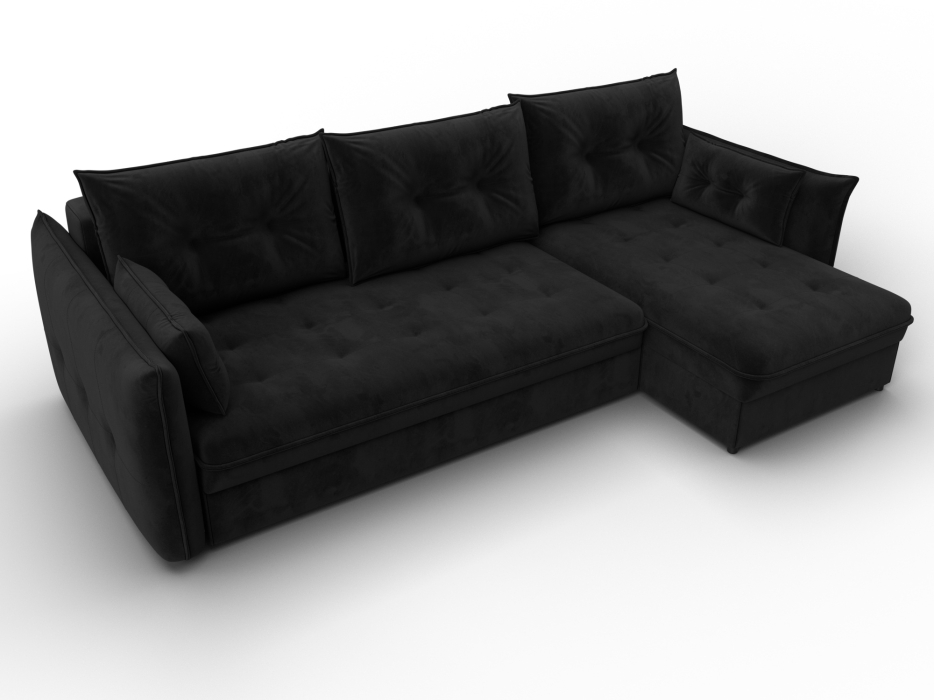 Диваны угловые в гостиную, Диван угловой Лига-100 НПБ угол универсальный, велюр SEVEN
