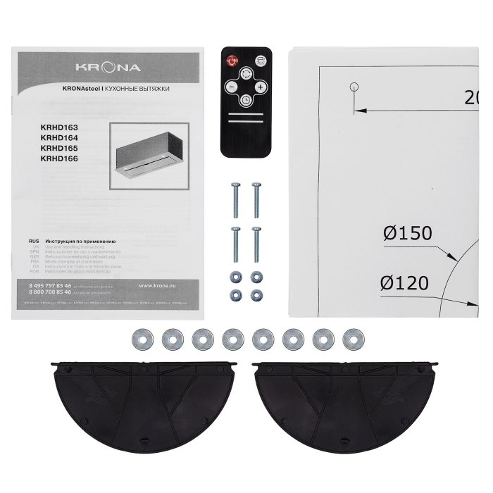 Вытяжки, Вытяжка кухонная KRONA ARVEN 900 WHITE S
