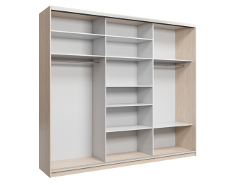 Шкаф-купе Айсберг 270 ШАМОНИ ТЕМНЫЙ (белый/зеркало)