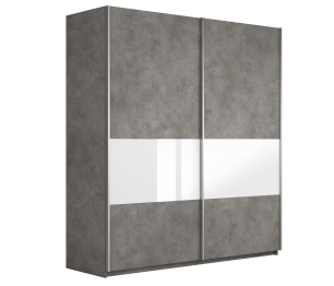 Шкаф-купе Прайм ДСП/Стекло белое, 220х57х230