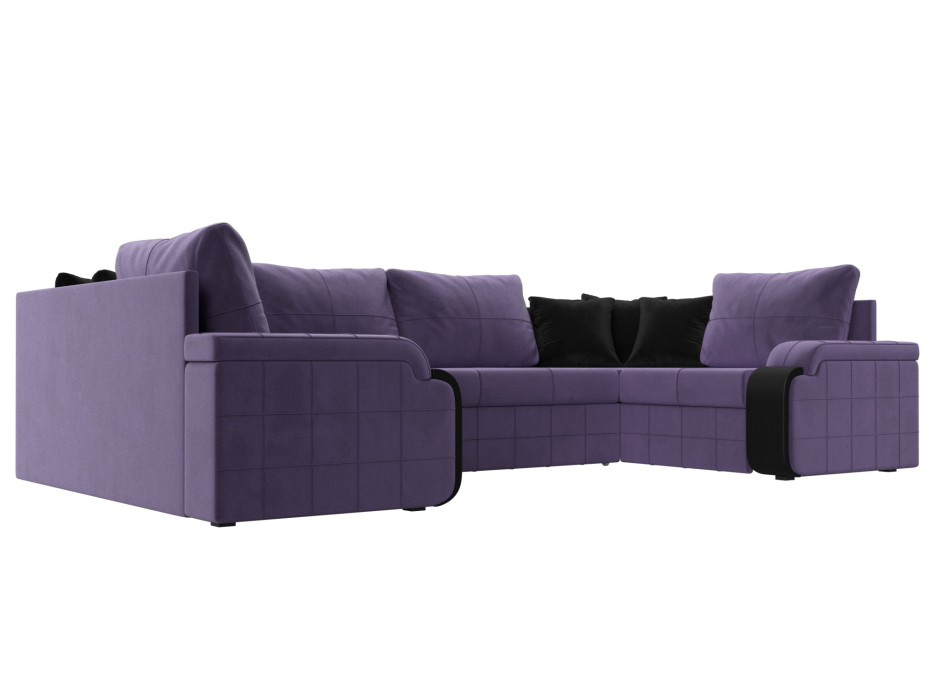 Диваны с ящиком для белья, П-образный диван Николь, велюр / экокожа