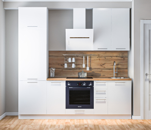 Кухонный гарнитур Регина Белый/Анна МДФ Белый глянец 2,4 м