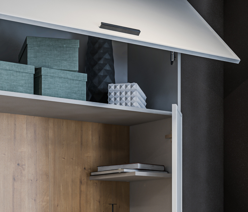 Мебель в современном стиле, Секция для кровати Милан СБ-3266 Серый,Дуб Гамильтон/МДФ Светло серый