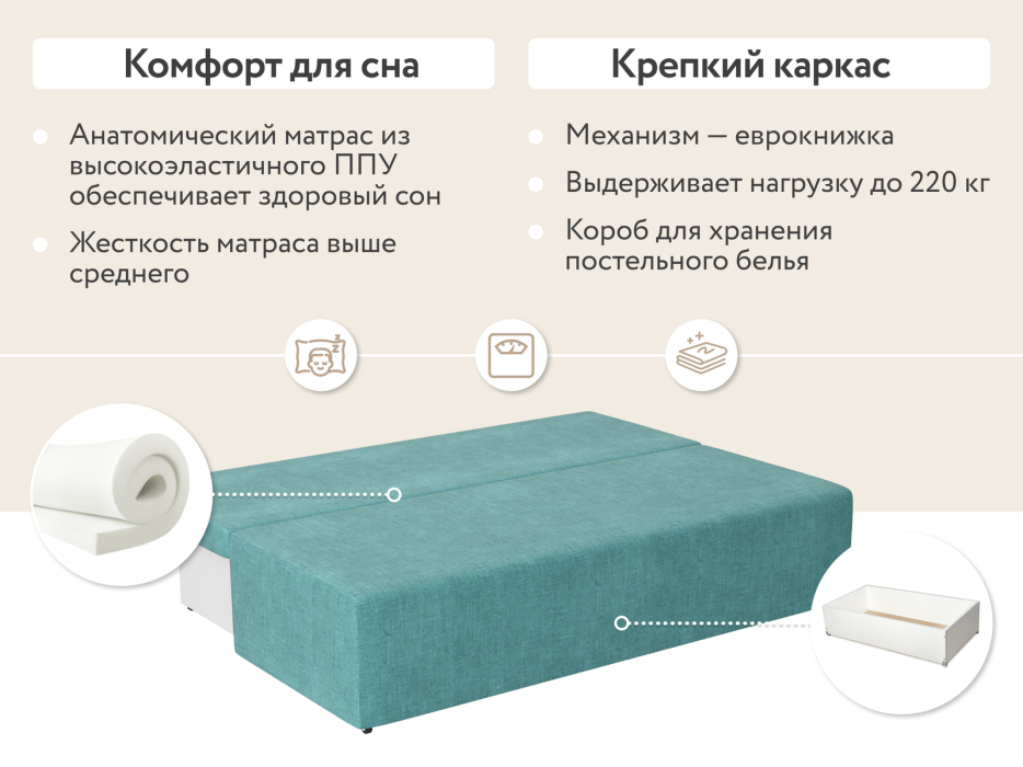 Диваны еврокнижки, Диван прямой  Каир, рогожка