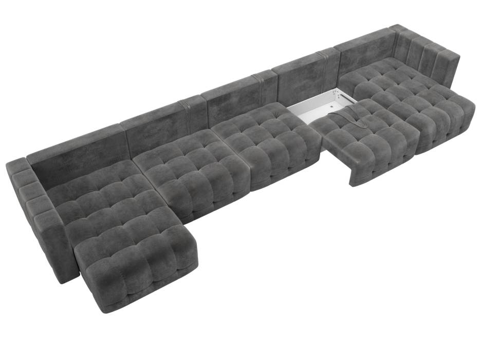 Дизайнерские диваны для гостиной, Диван П-образный Лига-052 НПБ МегаЛонг, велюр TOWER