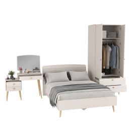 Кровать Афина 1400 с трюмо и шкафом-комодом