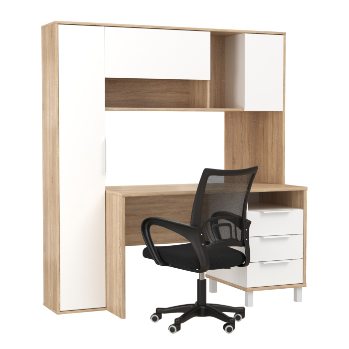 Прямые компьютерные столы, Домашний офис Mobi Комфорт 12.95N с компьютерным креслом 103 чёрного цвета