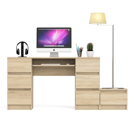 Компьютерный двухтумбовый стол Мори с дополнительной тумбой