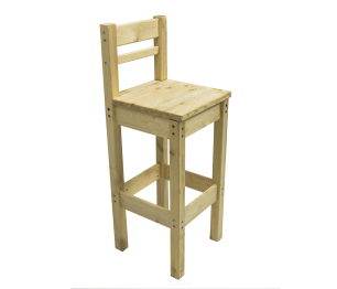 Комплект из 2-х  барных стульев  из массива с высокой спинкой