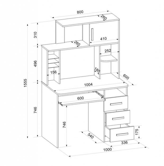 Прямые компьютерные столы, Стол компьютерный Шагус-5 