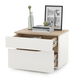 Тумба прикроватная Муссон 16.03 белый/дуб эндгрейн элегантный