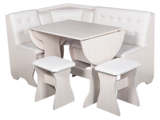 Кухонные уголки, Кухонный уголок Стиль 1Л (со столом СТ-2У) Дуб млечный / экокожа