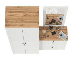 Шкаф двудверный для прихожей и обувница с зеркалом Остин