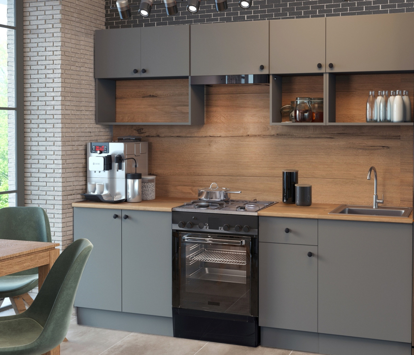 Кухонные гарнитуры, Кухня Бэлла 2,4 м Серый