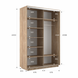 Шкаф-купе Экспресс 2-х дверный Фотопечать Ленты Стекла 140х60х220