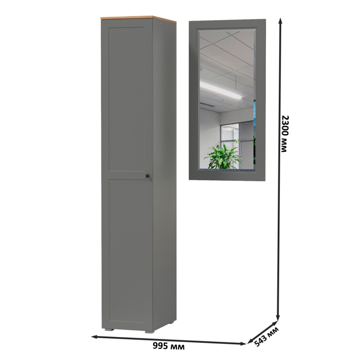 Прихожие, Шкаф-пенал с зеркалом Остин