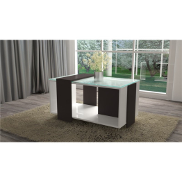 Стол журнальный-3, белый поры дерева, антрацит
