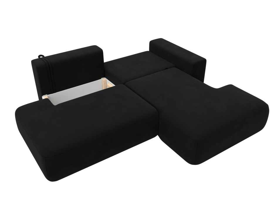 Диваны угловые в гостиную, Диван угловой Лига-036 Модерн правый угол, микровельвет