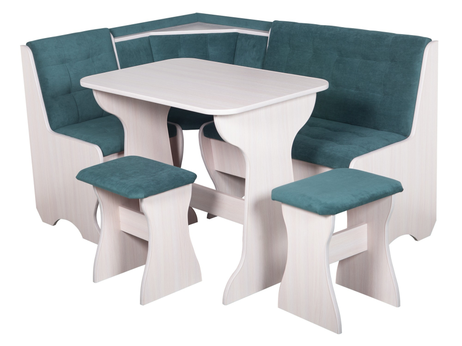 Кухонные уголки, Кухонный уголок Стиль 1Л (со столом СТ4) Дуб млечный / велюр