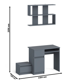 Стол компьютерный Мори МС-1 левый с тумбой и полкой 900